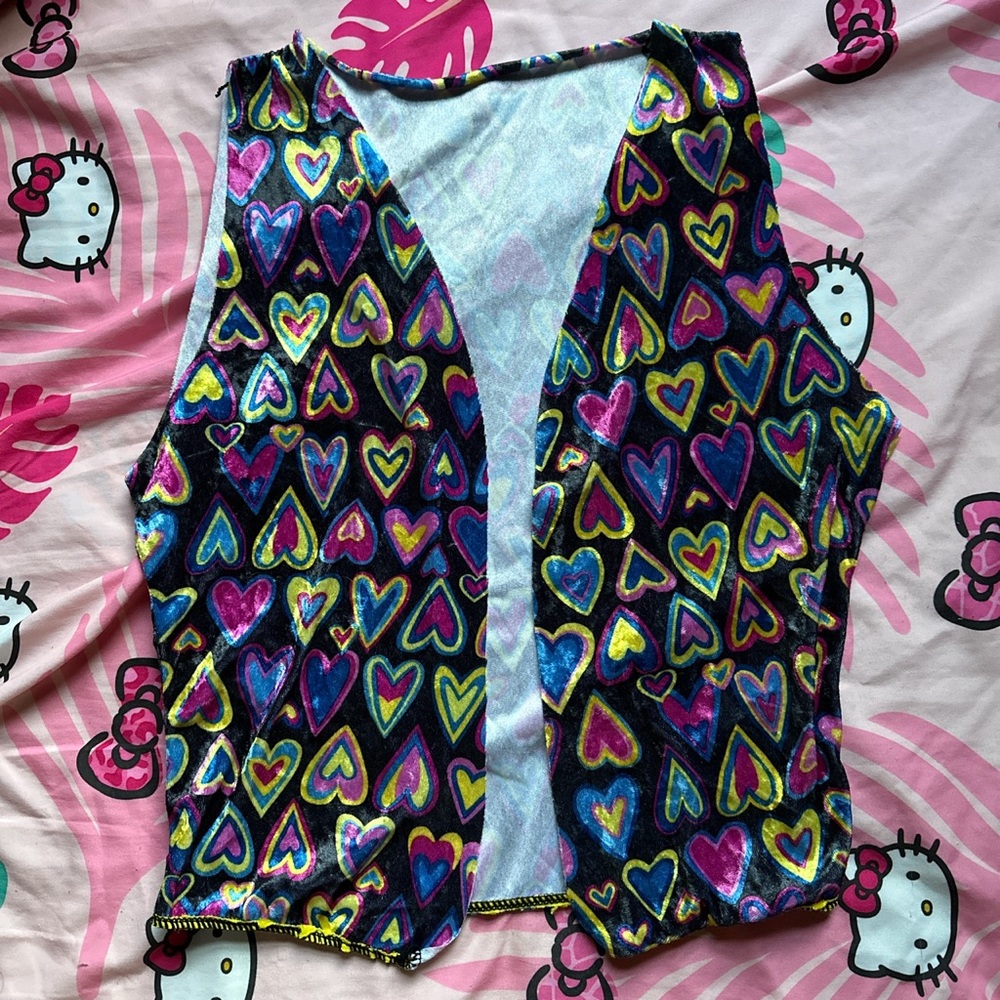 Velvet Heart Print Vest